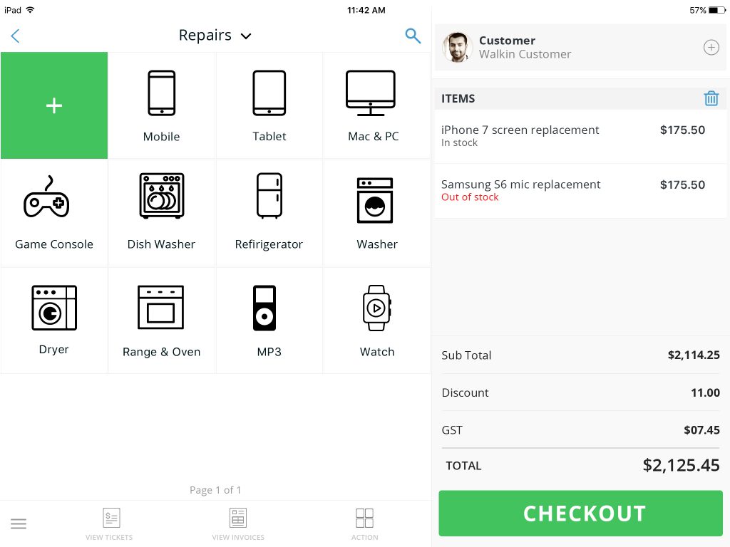 ipad app cell phone repair pos