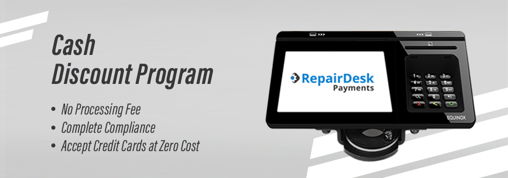 cash discount program in our computer repair shop software