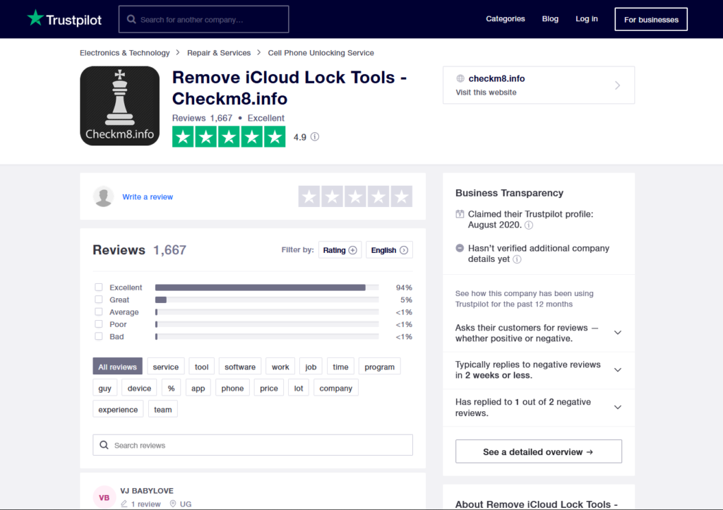 CheckM8.info reviews on TrustPilot for best network unlocking websites