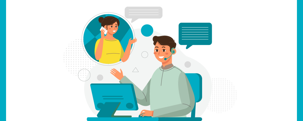 Illustration depicting a customer service response cycle in a repair business