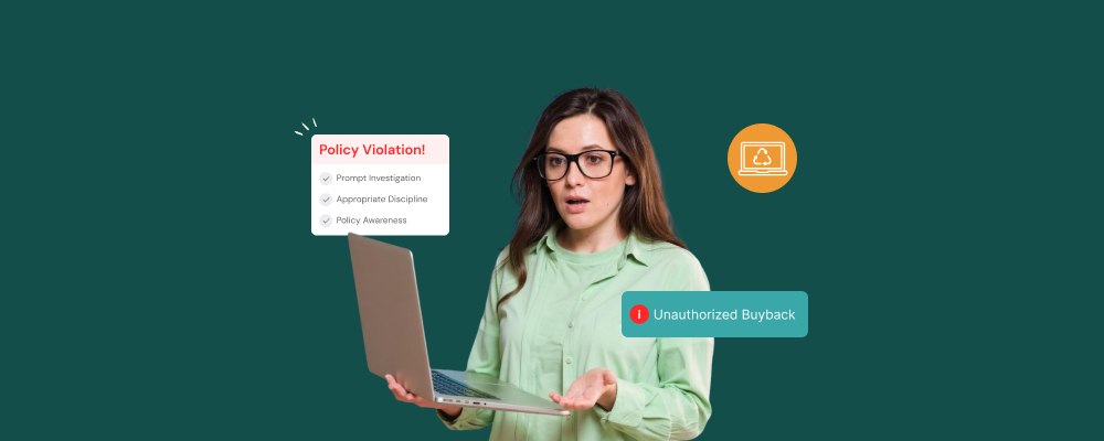 How to handle unauthorized computer buybacks at repair shop.